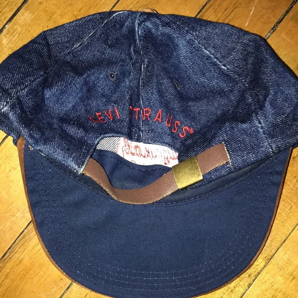 Levi's Blue Denim Cap with Red & Gold Embroidery